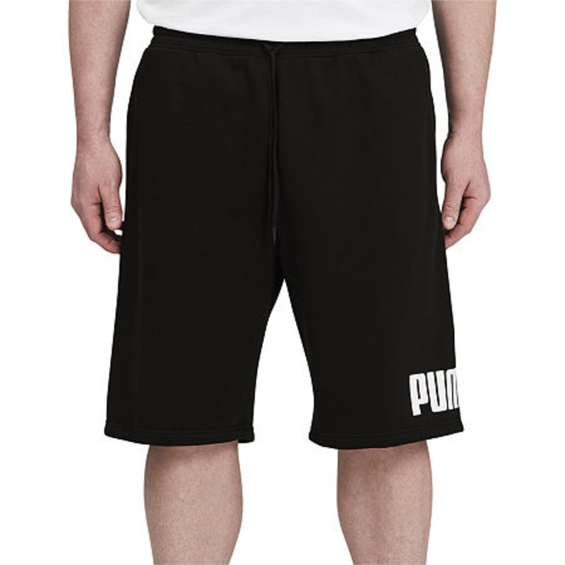 PUMA Mens Big Logo  Big and Tall Workout Shorts Black 3XLT