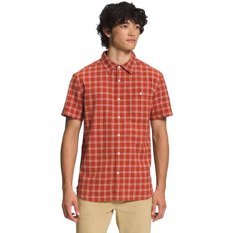The North Face Men's Short Sleeve Button Down Loghill Shirt XL Rusted Bronze