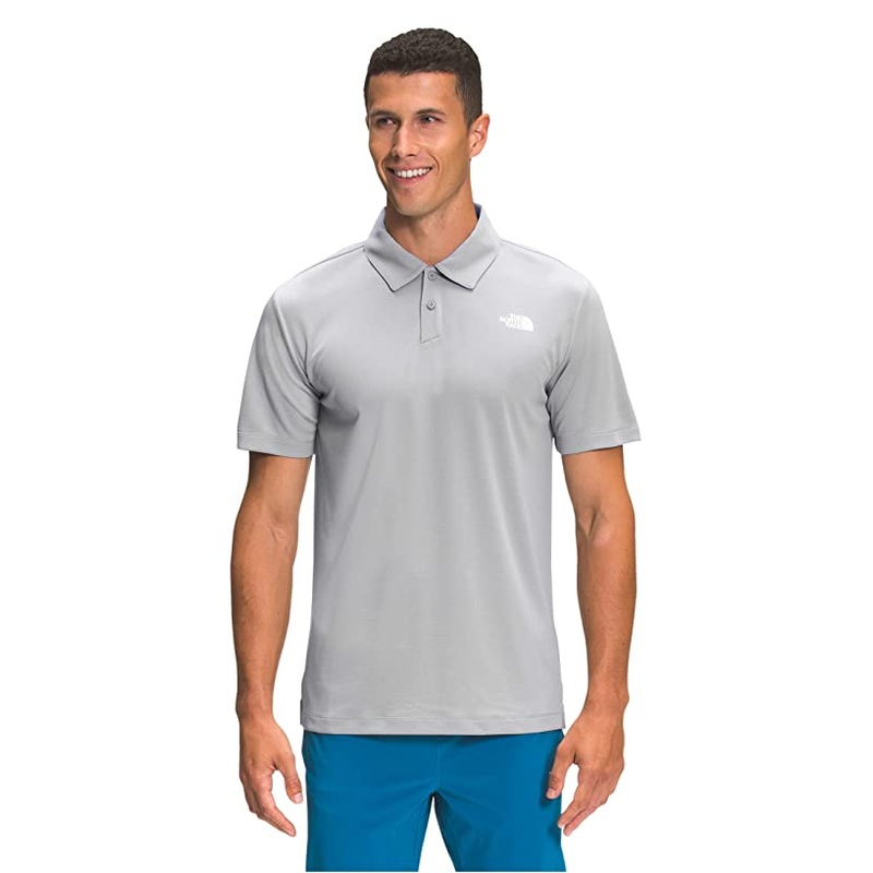 The North Face Men's Wander Short Sleeve Polo Shirt Meld Grey Heather Small