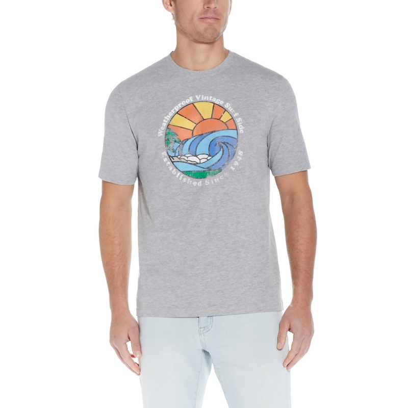 Weatherproof Vintage Men's Graphic Logo Short Sleeve T Shirt Grey XL