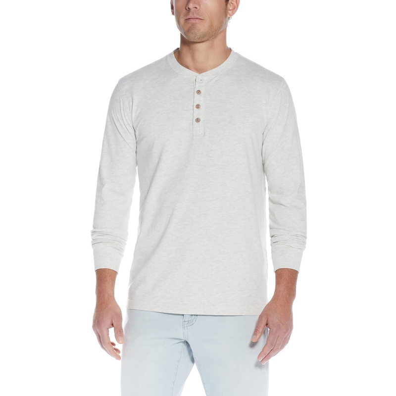 Weatherproof Vintage Men's Long Sleeve Brushed Jersey Henley T Shirt Oatmeal XL