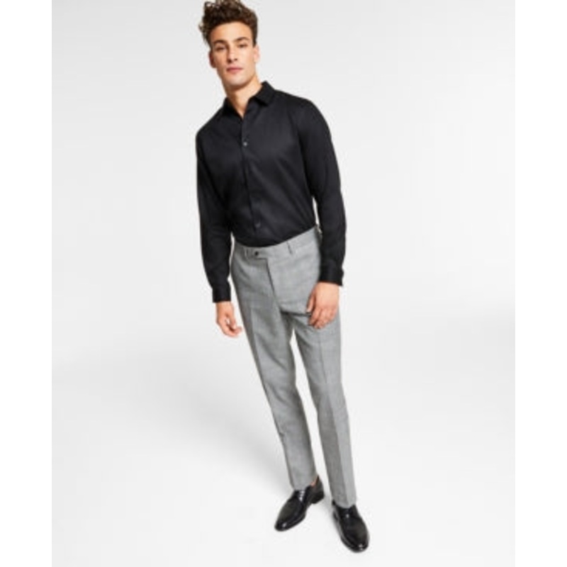 Bar III Men's Slim Fit Black White Plaid Suit Dress Pants 34 x 32