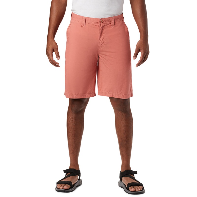 Columbia Men's 10 Inseam Washed Out Shorts Dark Coral Orange 36 Waist