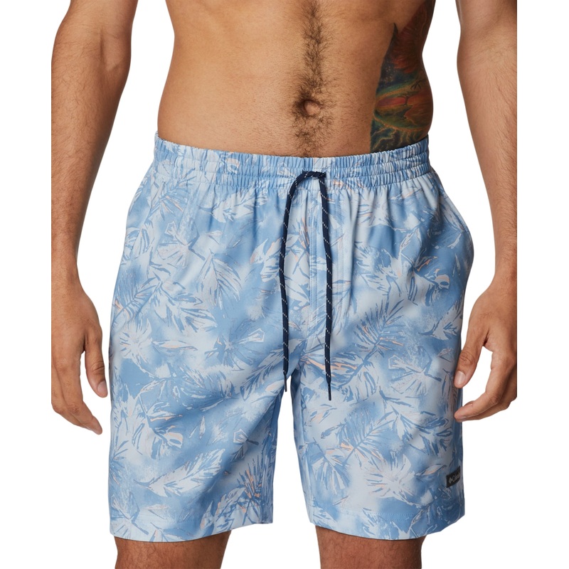 Columbia Men's Summertide Relaxed Fit Printed Shorts Jet Stream Blue White XL