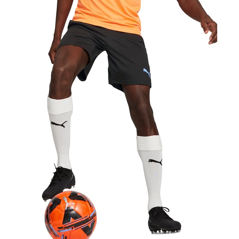 Puma Men's Team Liga Soccer Training Shorts Black Orange Small