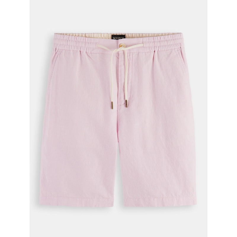 Scotch & Soda Mens Fave Organic Cotton & Linen Beach Shorts Size Large Pink
