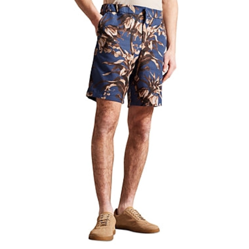 Ted Baker Men's Canriya Floral Drawstring Shorts Navy Blue Size 34