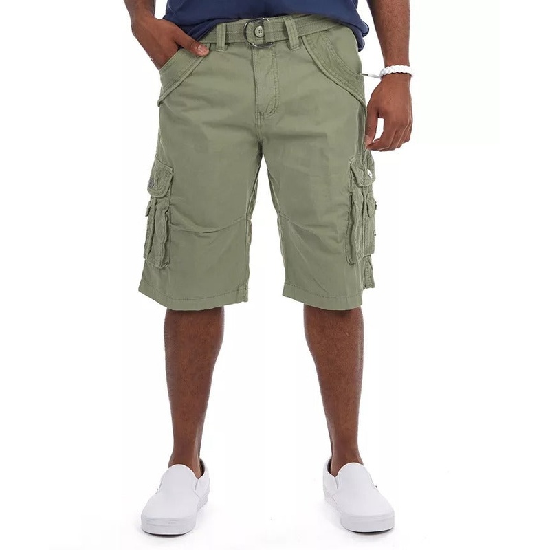 X RAY Men's Belted Twill Tape Cargo Shorts Size 34 Green