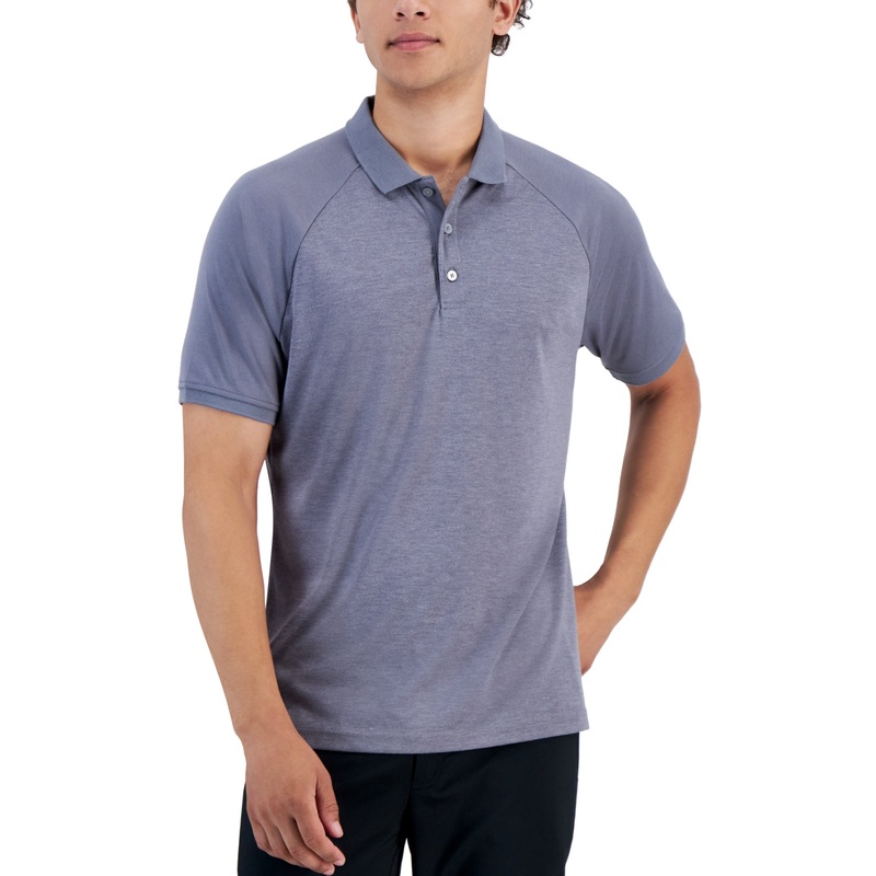 Alfani Men's AlfaTech Short Sleeve Polo Shirt Lead Statue 2XL