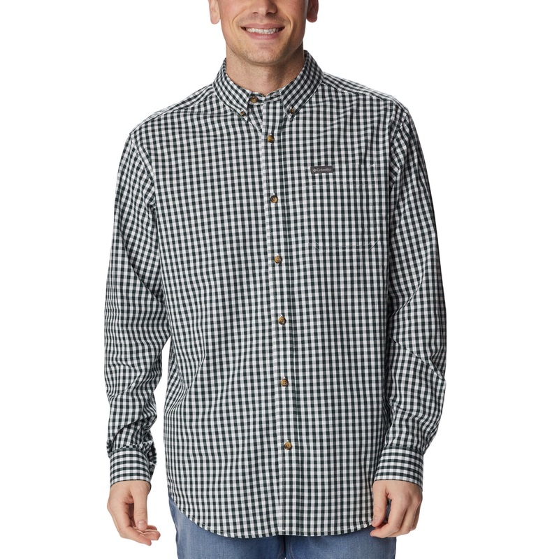 Columbia Men's Rapid Rivers Ii Long Sleeve Button Down Shirt Spruce Green Medium