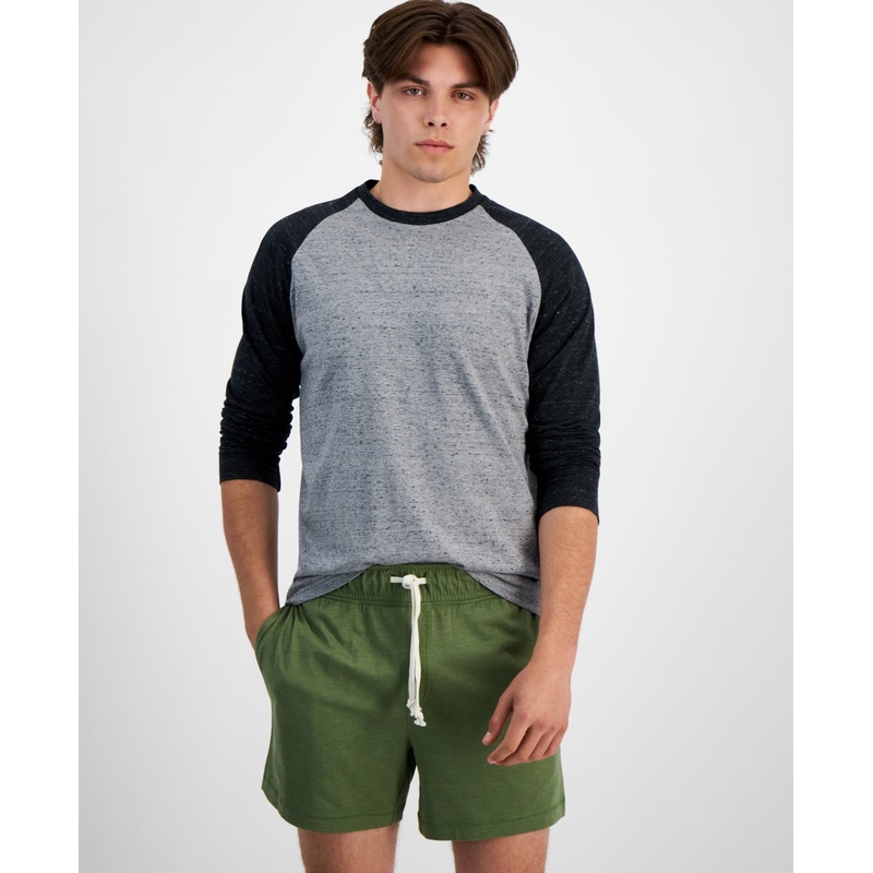 Sun + Stone Men's Long Sleeve Raglan T Shirt Slate Grey Small