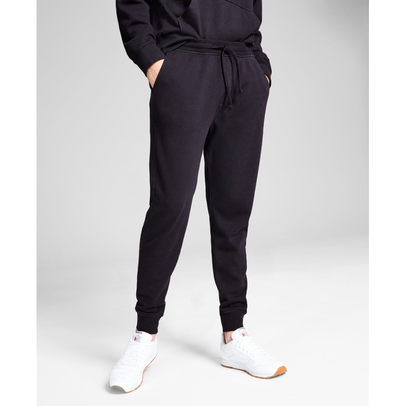 And Now This Men's Soft Knit Fleece Jogger Pants Black Large