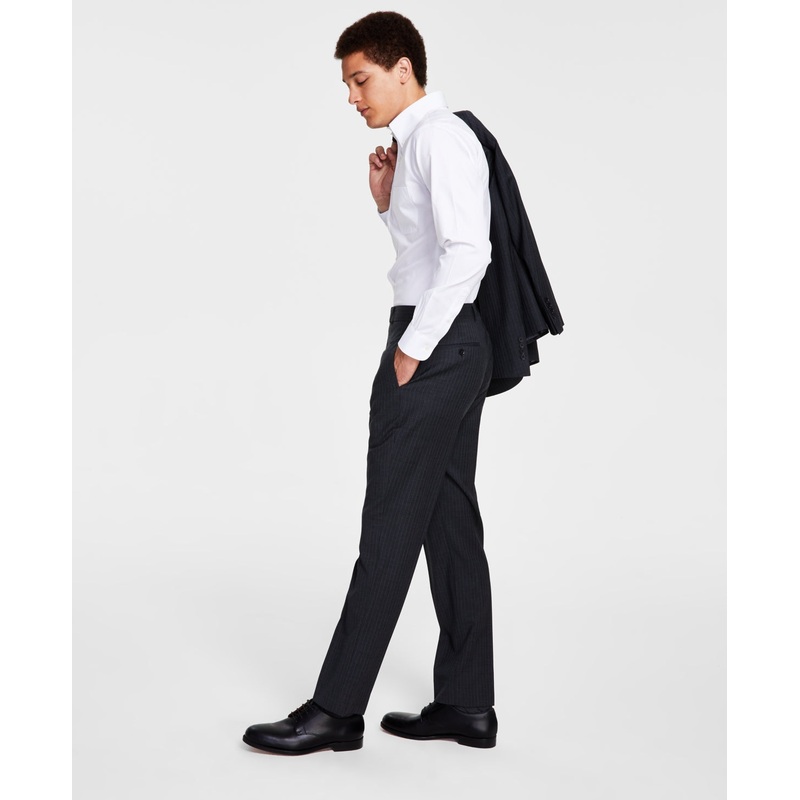B by Brooks Brothers Mens Wool Blend Dress Suit Pants Grey Pinstripe 34 x 32