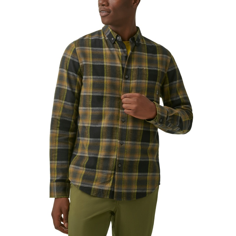Bass Outdoor Men's Expedition Stretch Flannel Button Down Shirt Black Medium