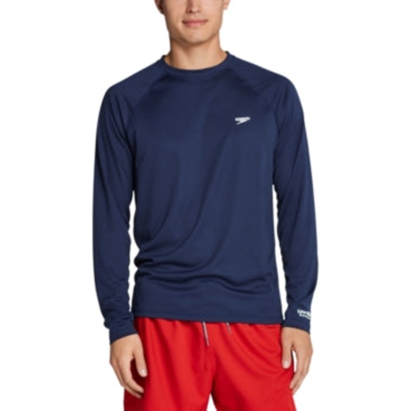 Speedo Men's Long Sleeve Swim T Shirt Blue 2XL