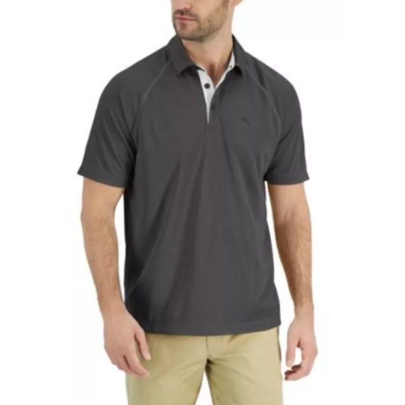 Tommy Bahama Men Paradise Isle IslandZone Moisture-Wicking Polo Shirt Small Grey
