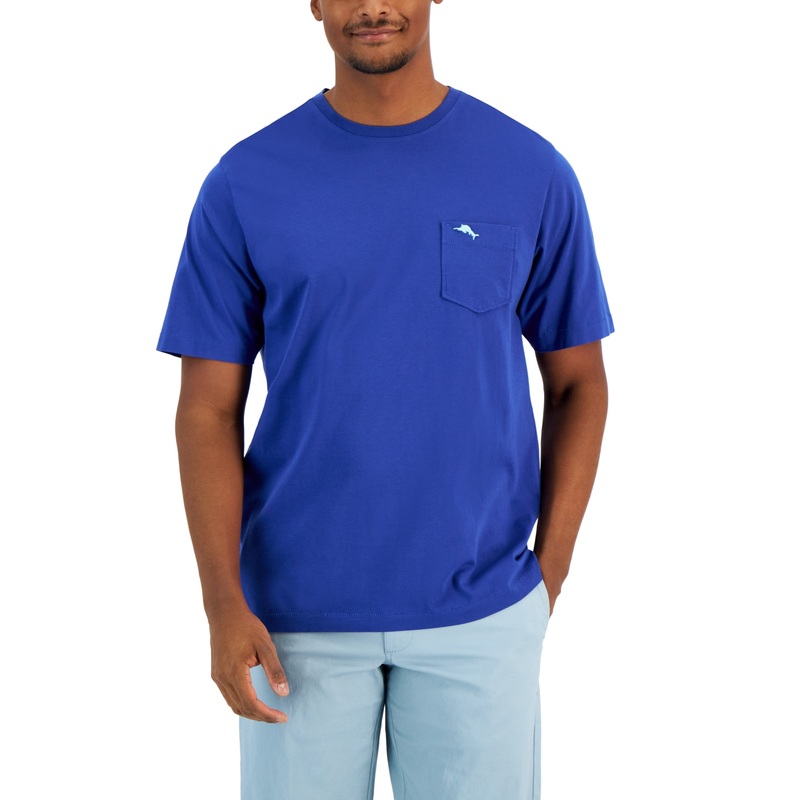 Tommy Bahama Men's Bali Sky Crewneck Pocket Short Sleeve T Shirt Blue 3XL