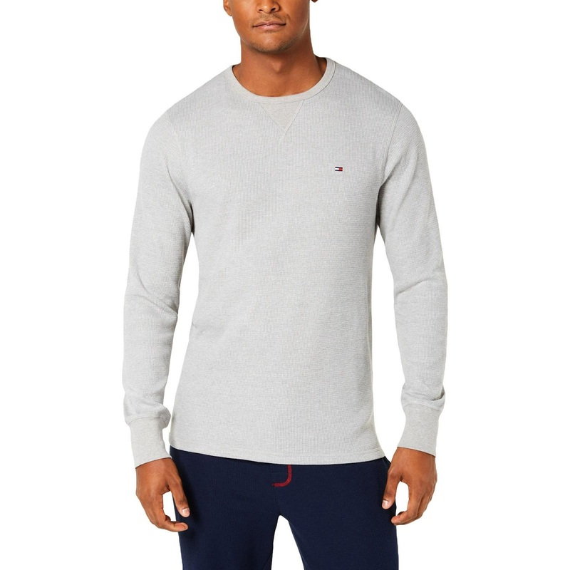 Tommy Hilfiger Thermal Long Sleeve Crew Neck Shirt Medium Grey