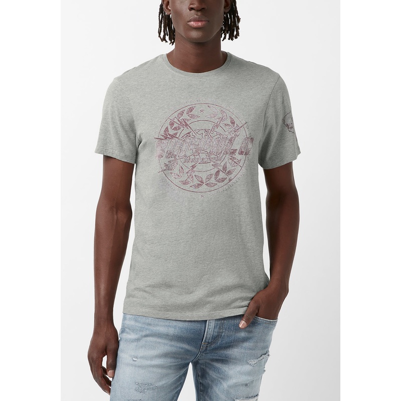 Buffalo David Bitton Men's Tiloop Short Sleeve T Shirt Grey Large