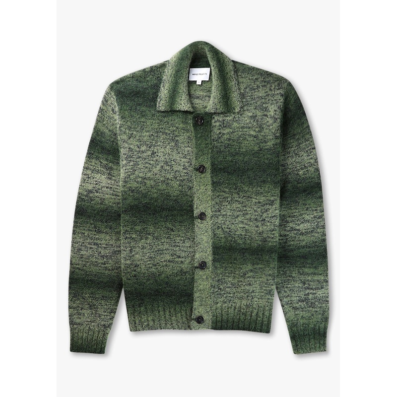 Norse Projects Mens Erik Space Dye Alpaca Mohair Cotton Jacket Large Army Green