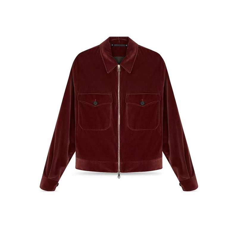 Ps Paul Smith Cotton Regular Fit Zip Front Jacket Medium Red Made in Italy