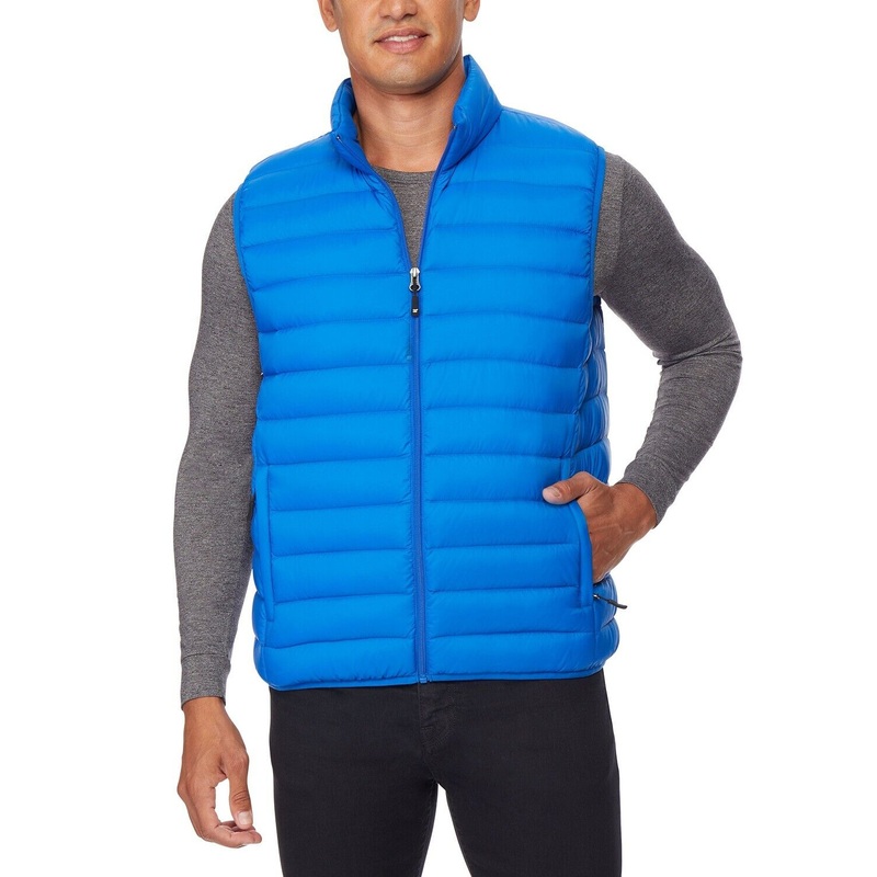 32 Degrees Men's Down Packable Vest Jacket XXL 2XL Blue