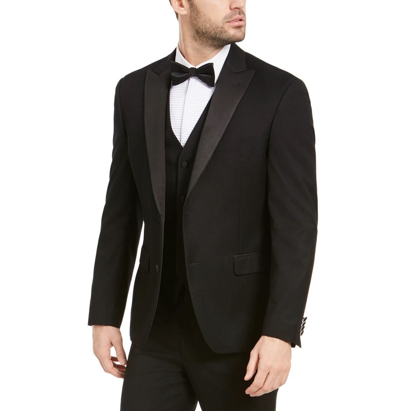 Alfani Men's Slim-Fit Tuxedo Suit Jacket Black 40L / Two Button