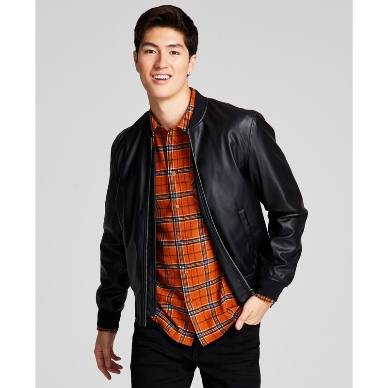 AND NOW THIS Men's Plaid Brushed Flannel Shirt Brown Small