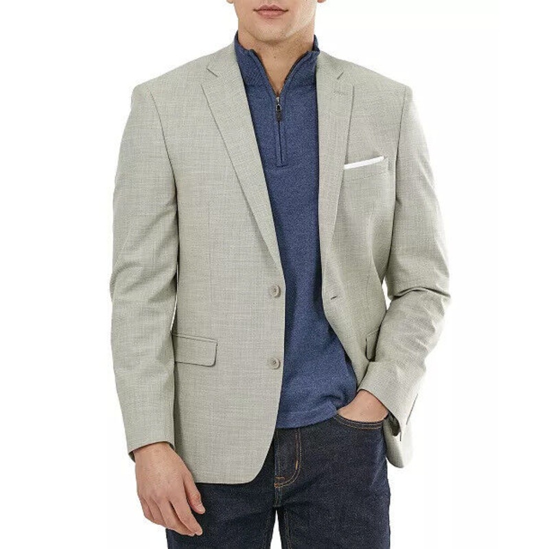 Bar III Men's Slim-Fit Solid Blazer Cream 44L Sport Coat
