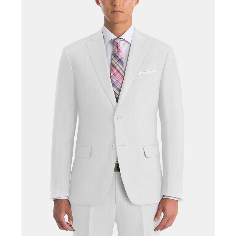 Lauren Ralph Lauren Men's Linen Sport Coat 44R White UltraFlex Classic-Fit