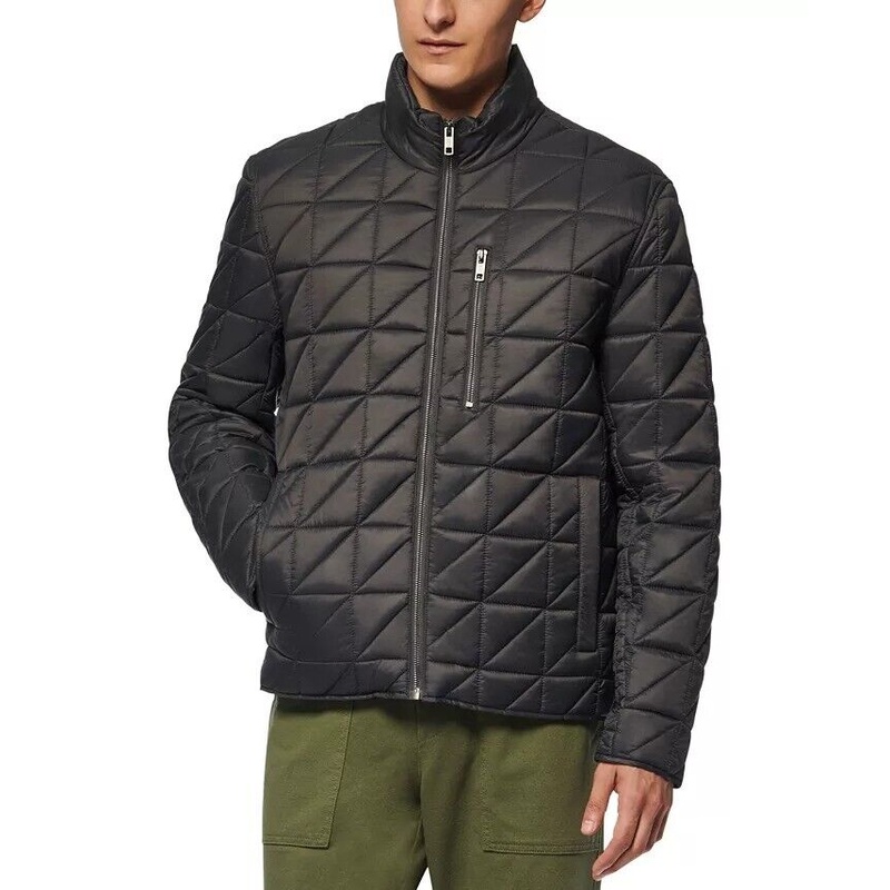MARC NEW YORK Brompton Quilted Mid Bomber XL Removable Sherpa Liner Black