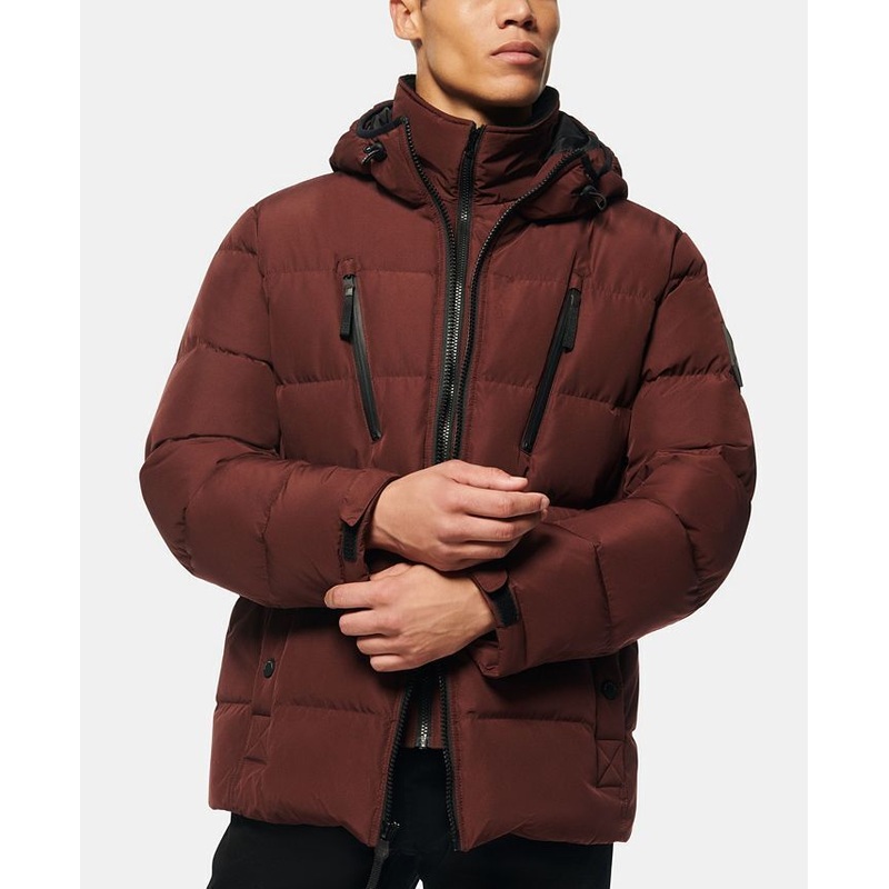 MARC NEW YORK Men's Montrose Water Resistant Quilted Coat XL Oxblood Red