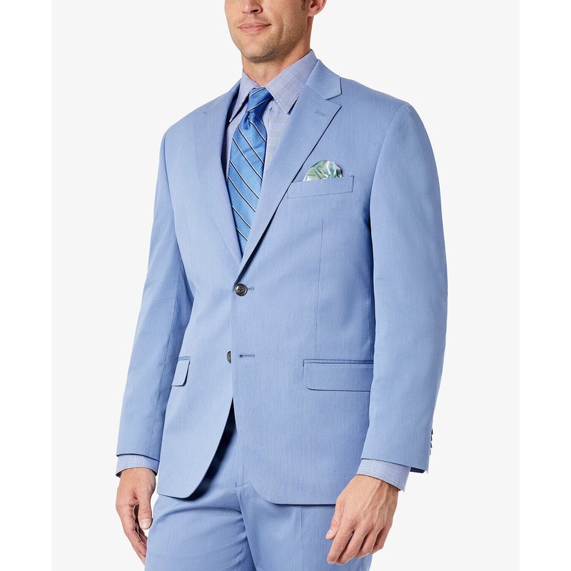 Sean John Men's Classic-Fit Solid Suit Jacket Light Blue 38R Two Button