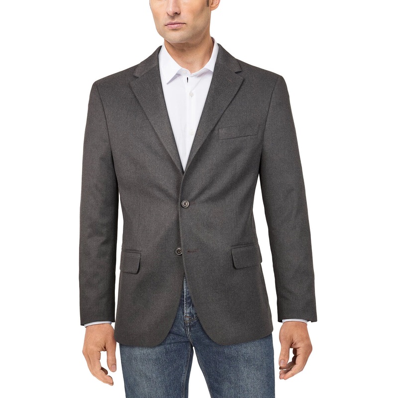 Tommy Hilfiger Men's Modern-Fit Solid Sport Coat Grey 40S Blazer