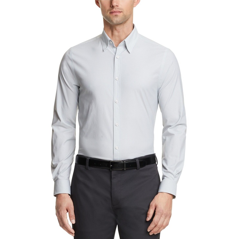 Tommy Hilfiger Men's No-Tuck Casual Slim Fit Stretch Dress Shirt Steel Grey XXL