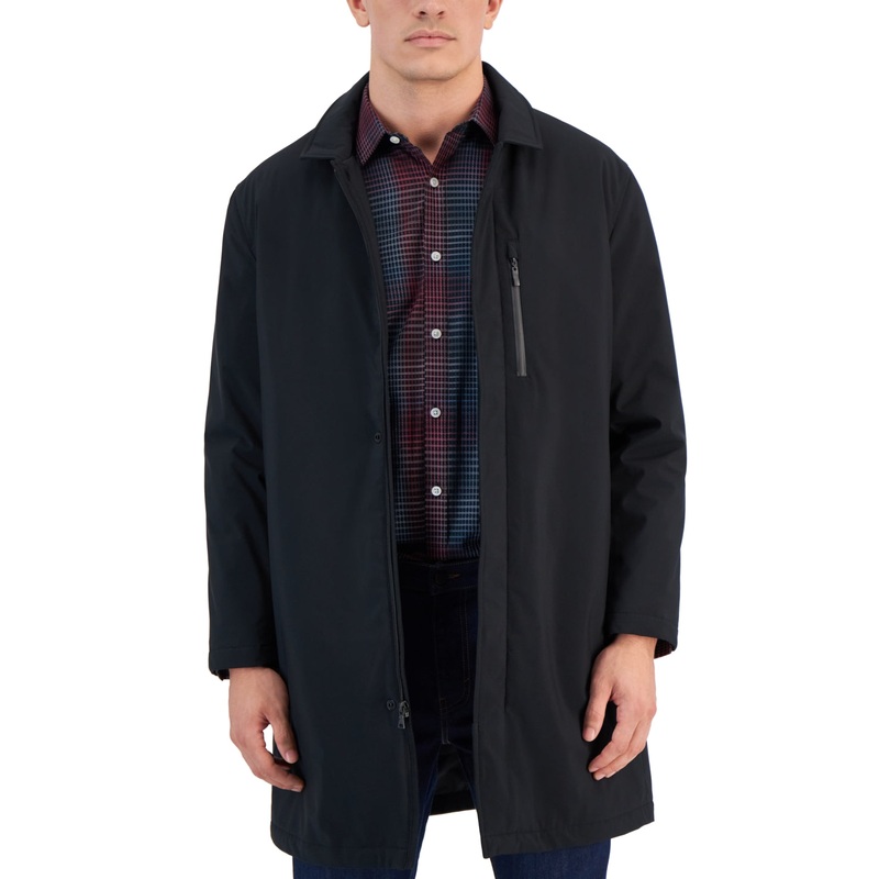Alfani Men's Alfatech Water Resistant Topcoat Deep Black Medium