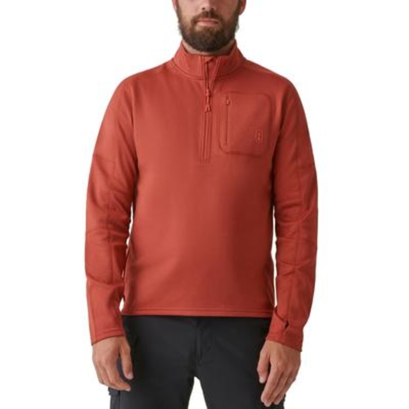 Bass Outdoor Men's Blaze Half Zip Pullover Sweatshirt Small Orange Tandoori Spice