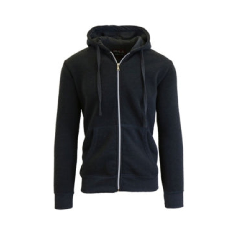 Galaxy by Harvic Men's Full Zip Fleece Hooded Sweatshirt XL Black