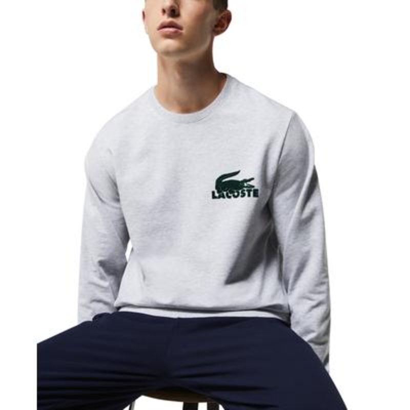Lacoste Men's Pajama Fleece Indoor Sweatshirt Grey XL