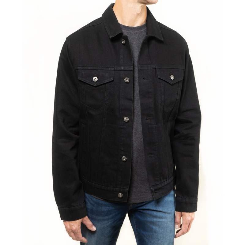 Lazer Men's Denim Trucker Jacket Large Black