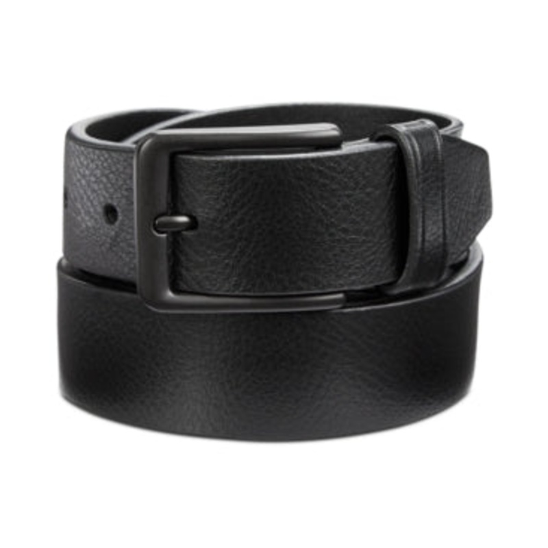 Perry Ellis Men's Big Loop Belt 100% Leather Black 40 Regular