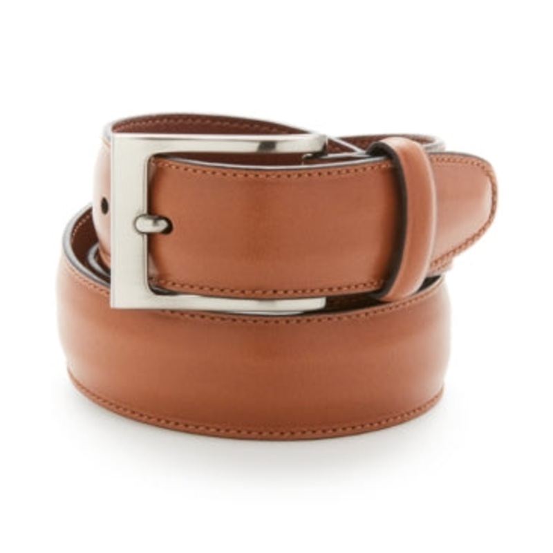 Perry Ellis Portfolio Men's Big and Tall Full Grain Leather Belt Brown 48