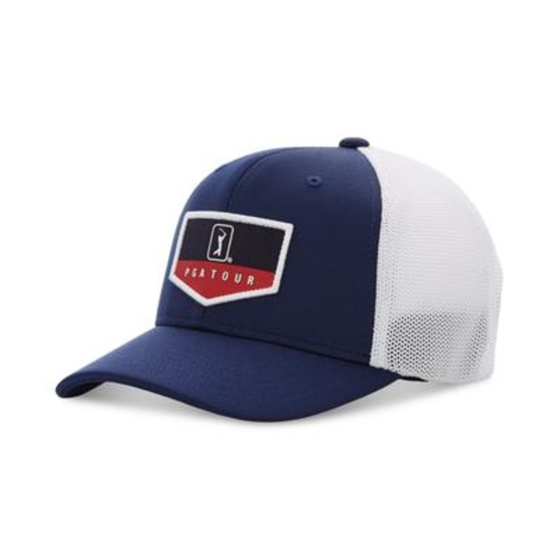 Pga Tour Men's American Trucker Style Golf Hat Peacoat Blue White