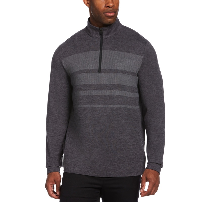 Pga Tour Men's Performance Stretch Quarter Zip Golf Sweatshirt Large Grey