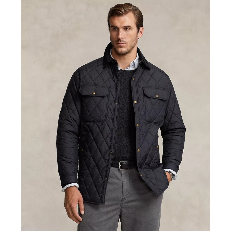 POLO RALPH LAUREN Men's Big & Tall Water-Repellent Quilted Jacket 4LT 4XLT Black