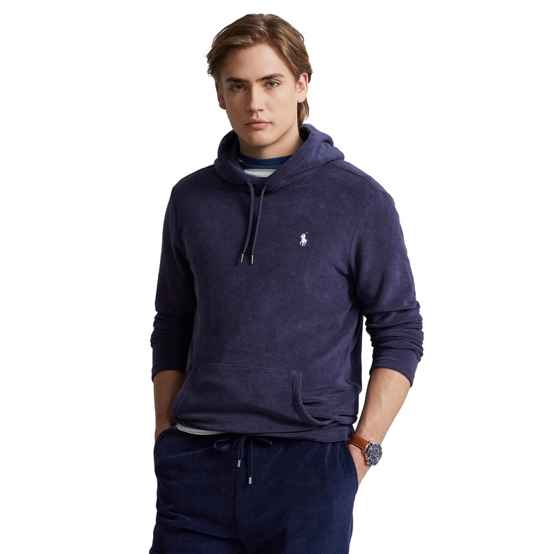 Polo Ralph Lauren Men's Cotton Blend Terry Hoodie Sweatshirt XS Navy Blue