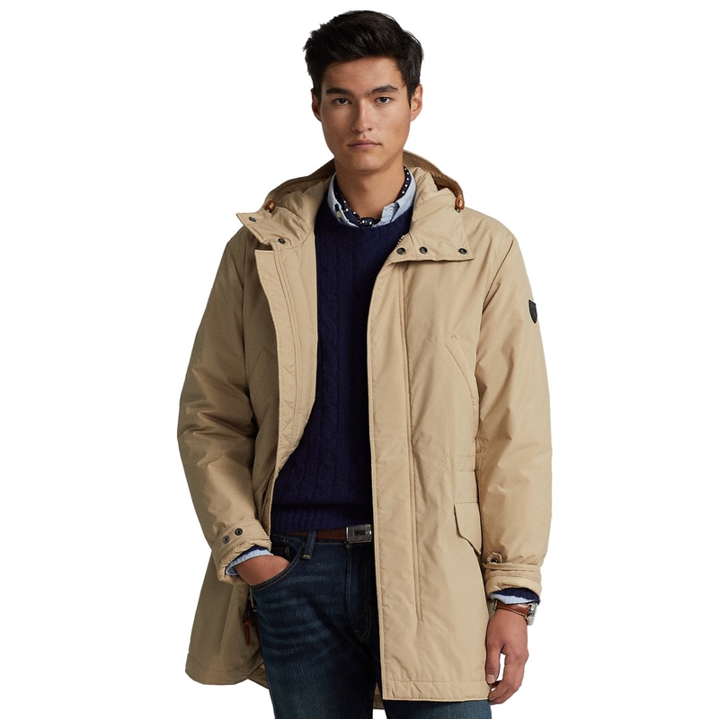 Polo Ralph Lauren Men's Packable Water Repellent Marsh Coat Small Tan / Beige