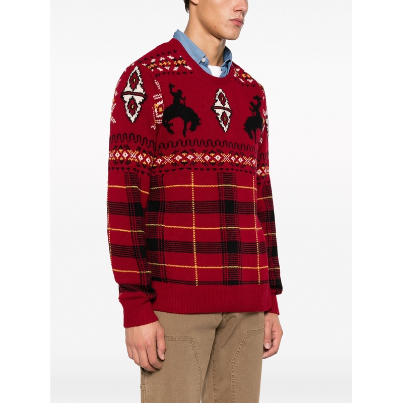 Polo Ralph Lauren Mens Western Inspired Fair Isle Sweater XXL 2XL Red Combo Wool