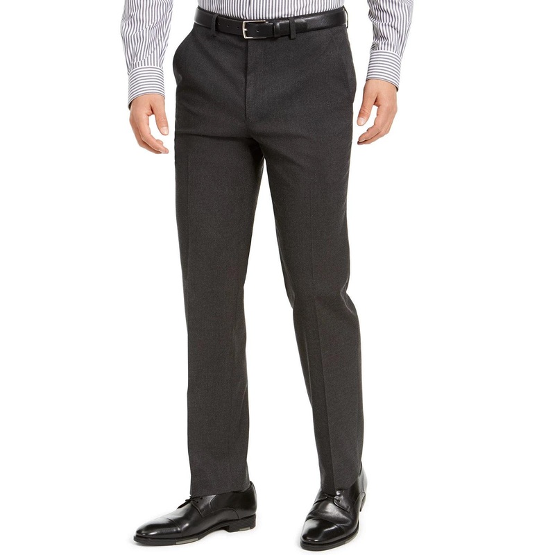 Alfani Men's Classic Fit Stretch Solid Suit Pants Charcoal Grey 33 x 30