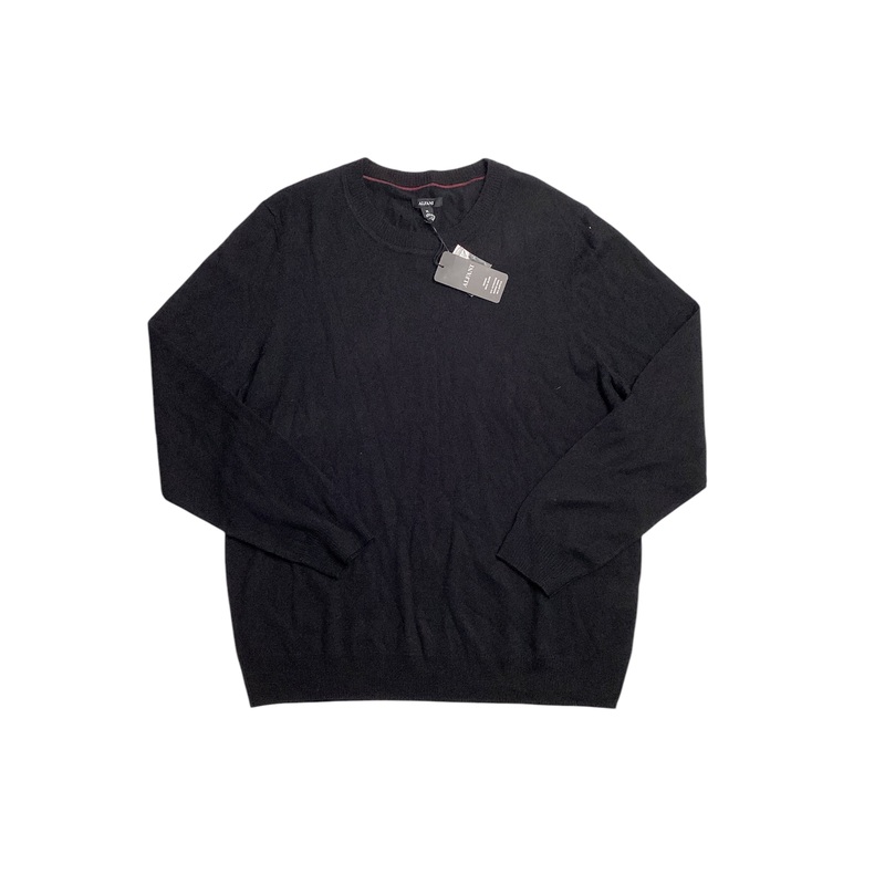 Alfani Men's Long Sleeve Crewneck Merino Sweater Deep Black